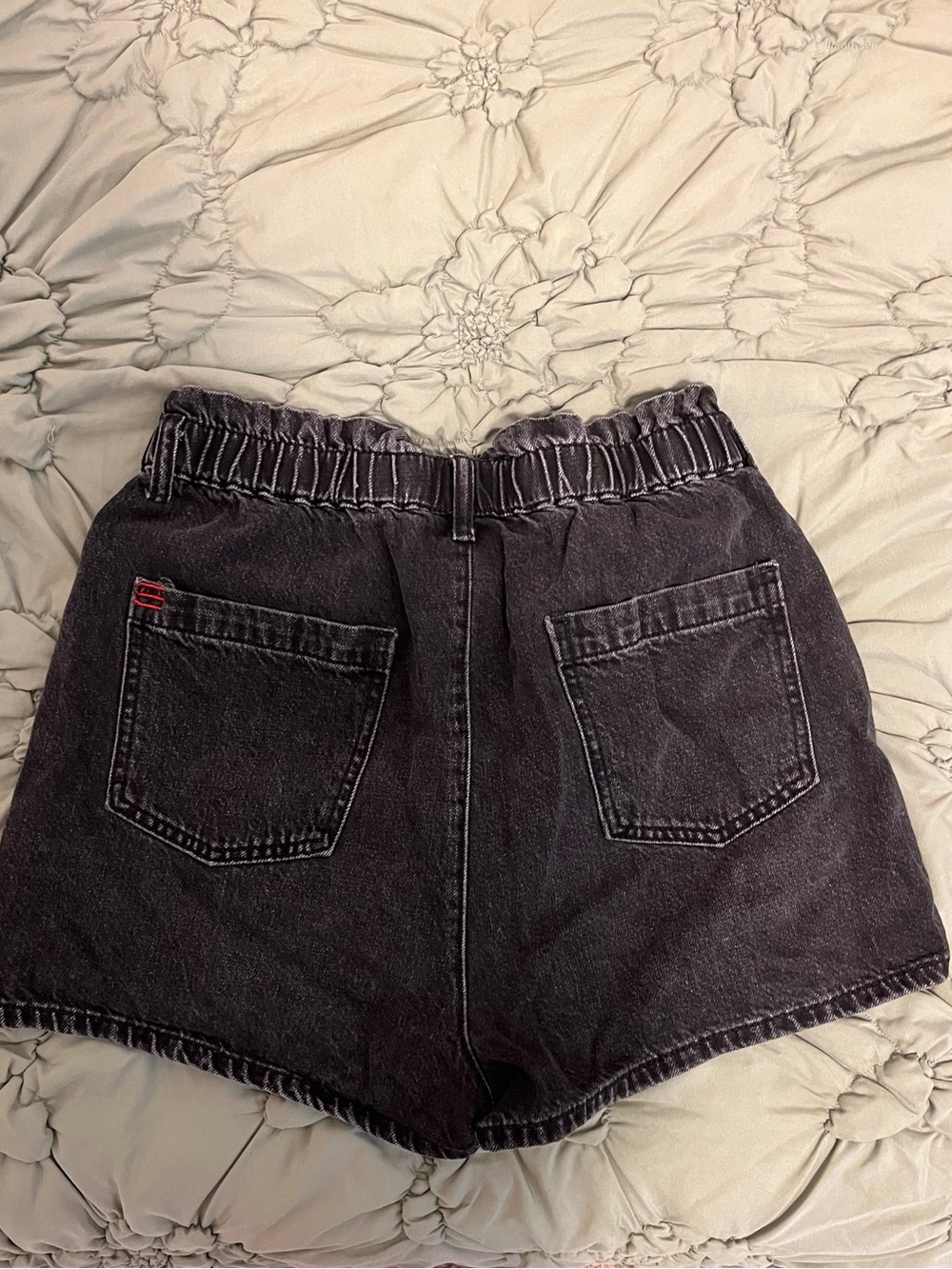 BDG Washed Black Elastic Waist Denim Mom Shorts - Picture 2 of 3